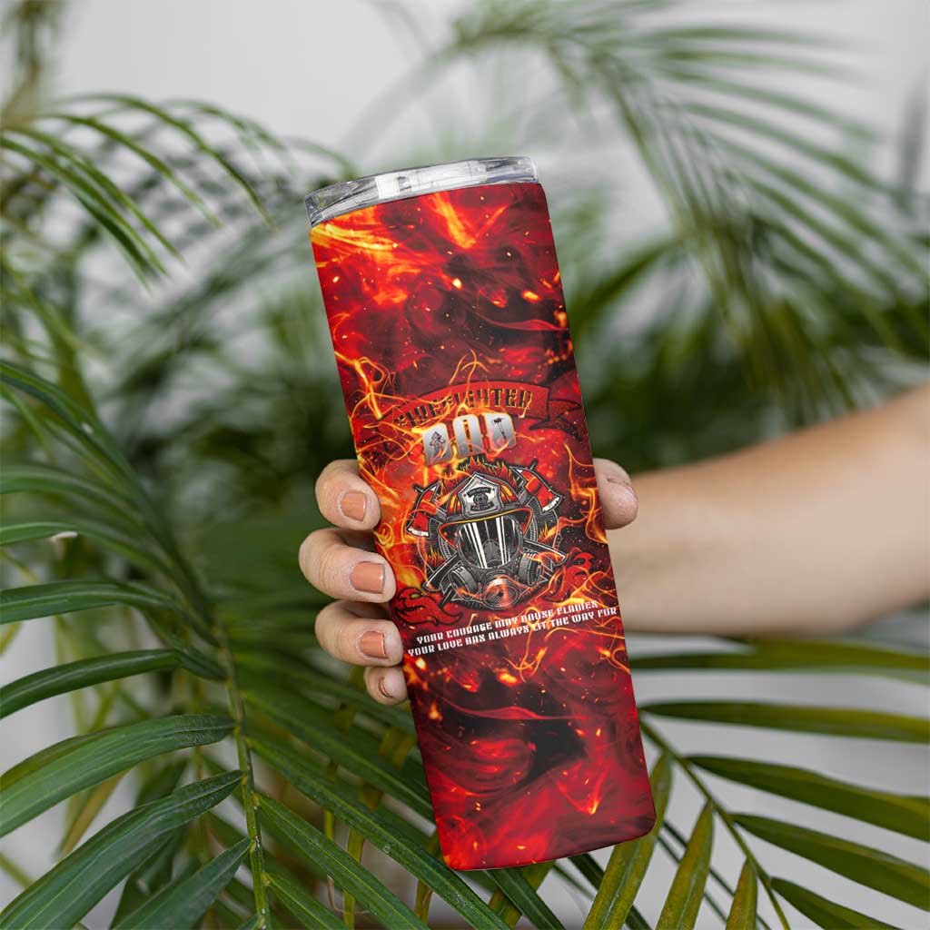 Firefighter Dad Skinny Tumbler a Hero in the Flames - a Light in Our Lives