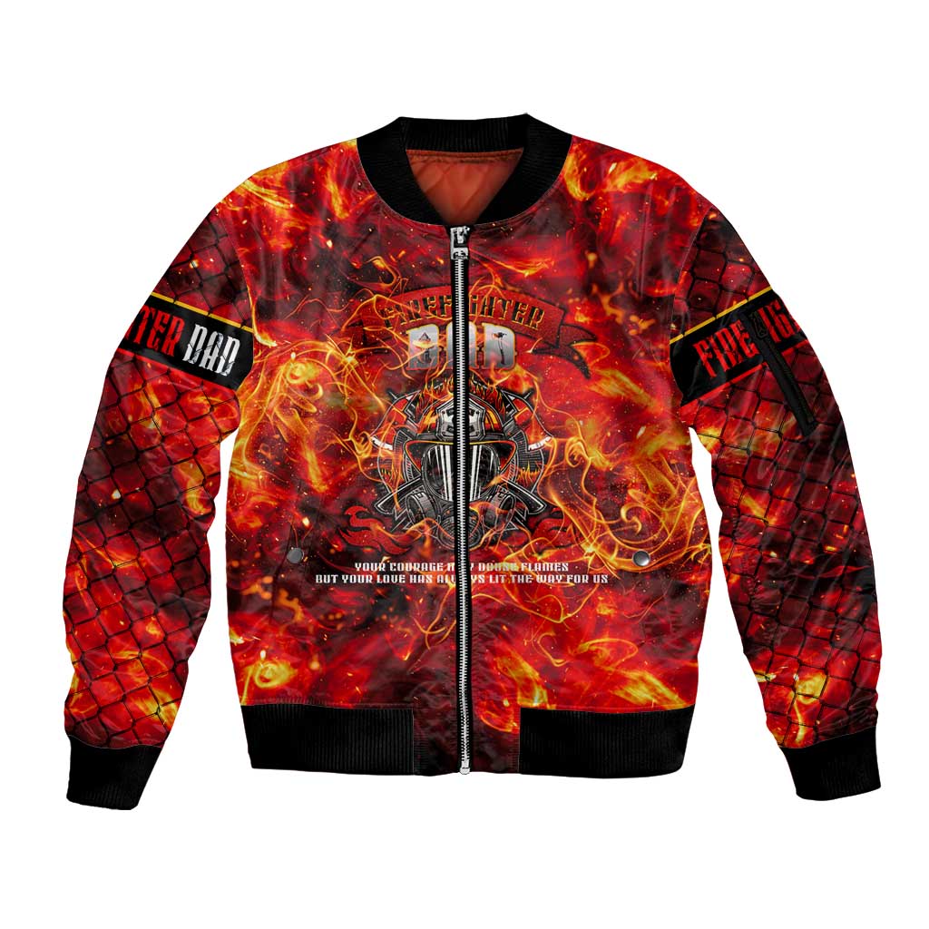 Firefighter Dad Sleeve Zip Bomber Jacket a Hero in the Flames - a Light in Our Lives