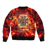 Firefighter Dad Sleeve Zip Bomber Jacket a Hero in the Flames - a Light in Our Lives