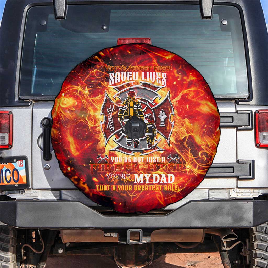 Firefighter Dad Spare Tire Cover a Hero in the Flames - a Light in Our Lives