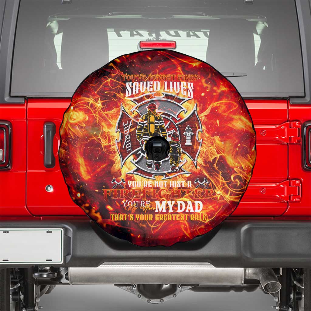 Firefighter Dad Spare Tire Cover a Hero in the Flames - a Light in Our Lives