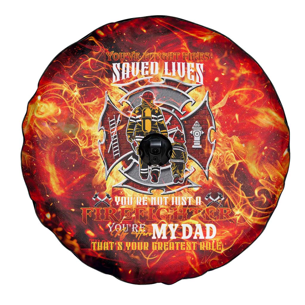 Firefighter Dad Spare Tire Cover a Hero in the Flames - a Light in Our Lives