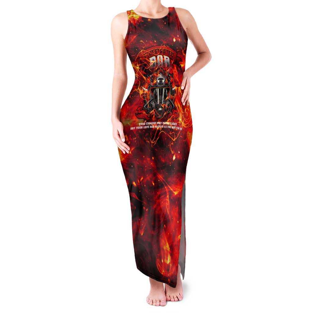 Firefighter Dad Tank Maxi Dress a Hero in the Flames - a Light in Our Lives