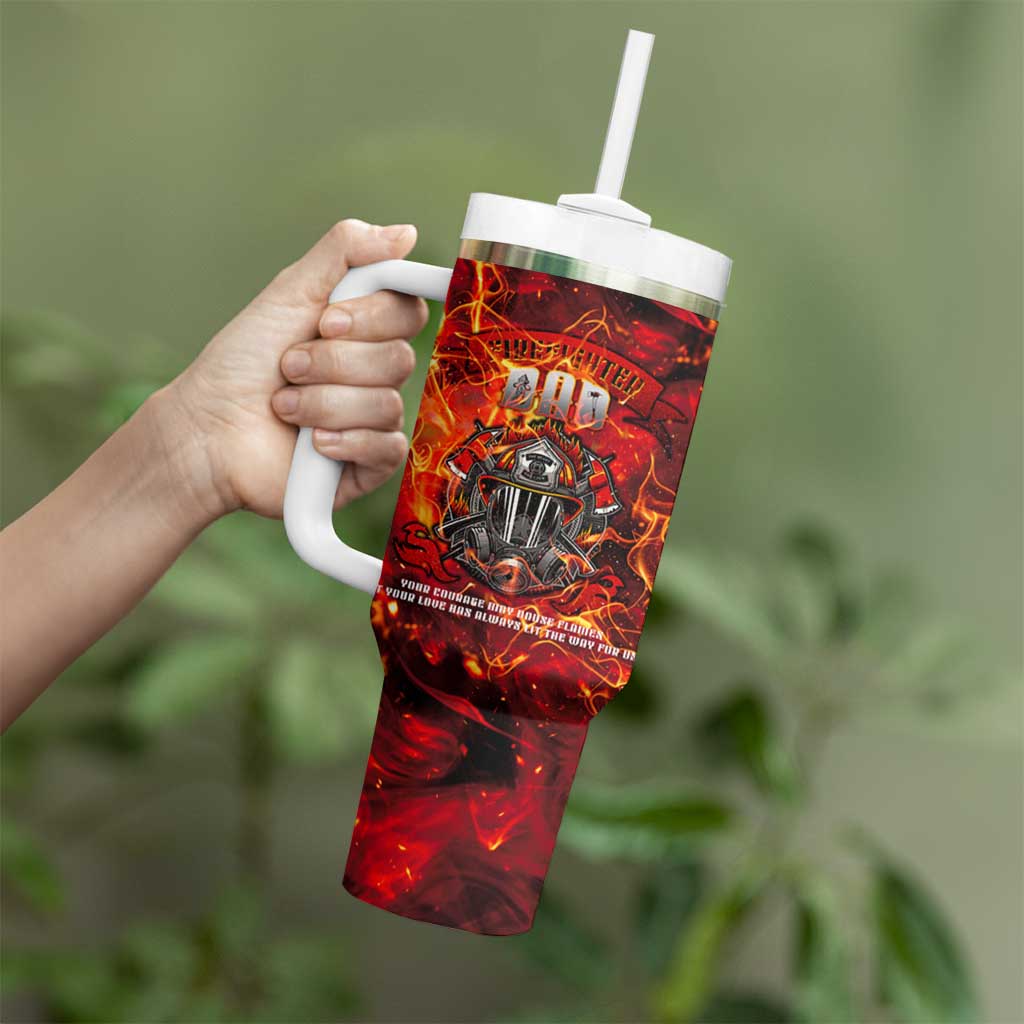 Firefighter Dad Tumbler With Handle a Hero in the Flames - a Light in Our Lives