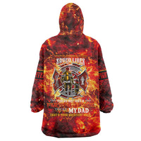 Firefighter Dad Wearable Blanket Hoodie a Hero in the Flames - a Light in Our Lives