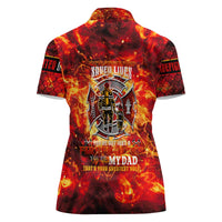 Firefighter Dad Women Polo Shirt a Hero in the Flames - a Light in Our Lives