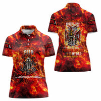 Firefighter Dad Women Polo Shirt a Hero in the Flames - a Light in Our Lives