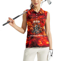 Firefighter Dad Women Sleeveless Polo Shirt a Hero in the Flames - a Light in Our Lives