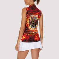 Firefighter Dad Women Sleeveless Polo Shirt a Hero in the Flames - a Light in Our Lives