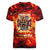 Firefighter Dad Women V-Neck T-Shirt a Hero in the Flames - a Light in Our Lives