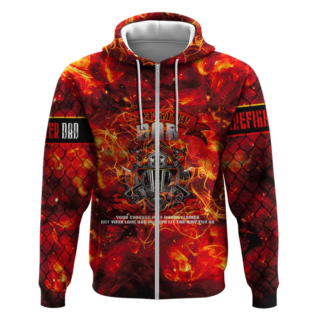 Firefighter Dad Zip Hoodie a Hero in the Flames - a Light in Our Lives