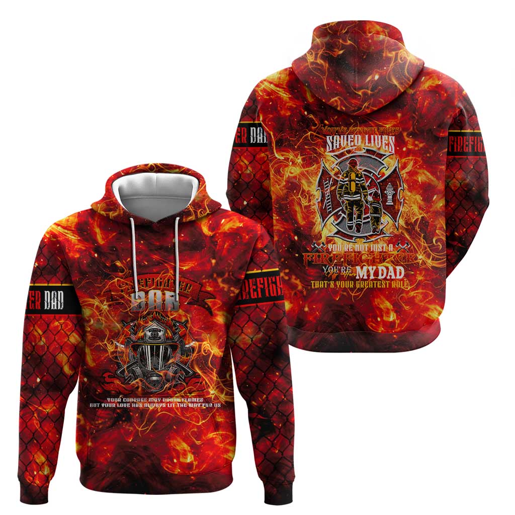 Firefighter Dad Zip Hoodie a Hero in the Flames - a Light in Our Lives