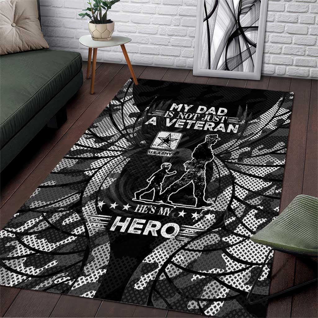 Veteran Fathers Day Area Rug My Dad is Not Just a Veteran, He's My Hero - Wonder Print Shop