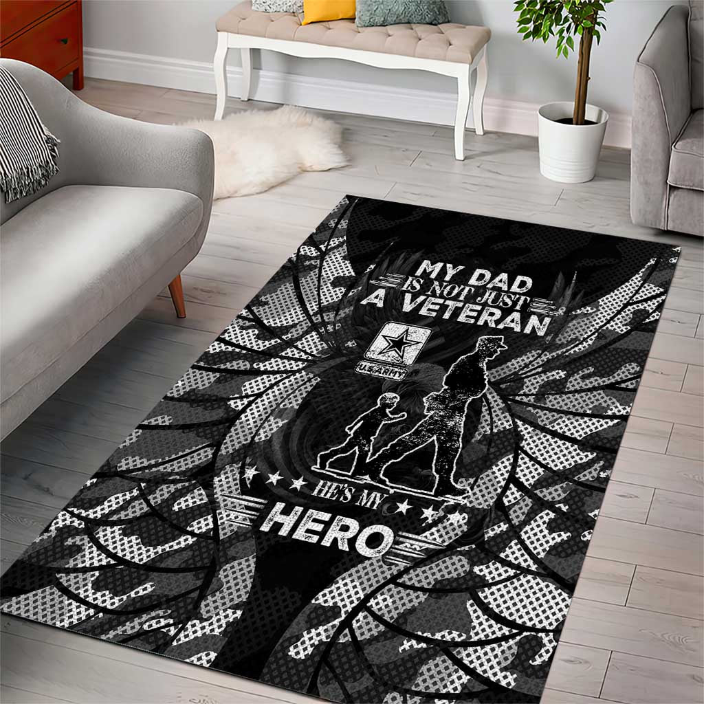 Veteran Fathers Day Area Rug My Dad is Not Just a Veteran, He's My Hero - Wonder Print Shop