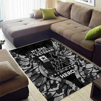 Veteran Fathers Day Area Rug My Dad is Not Just a Veteran, He's My Hero - Wonder Print Shop