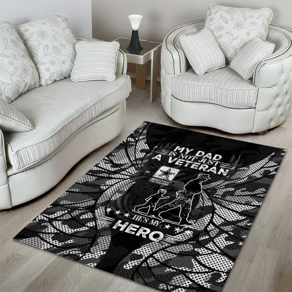 Veteran Fathers Day Area Rug My Dad is Not Just a Veteran, He's My Hero - Wonder Print Shop