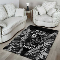 Veteran Fathers Day Area Rug My Dad is Not Just a Veteran, He's My Hero - Wonder Print Shop