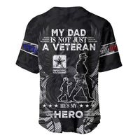 Veteran Fathers Day Baseball Jersey My Dad is Not Just a Veteran, He's My Hero - Wonder Print Shop