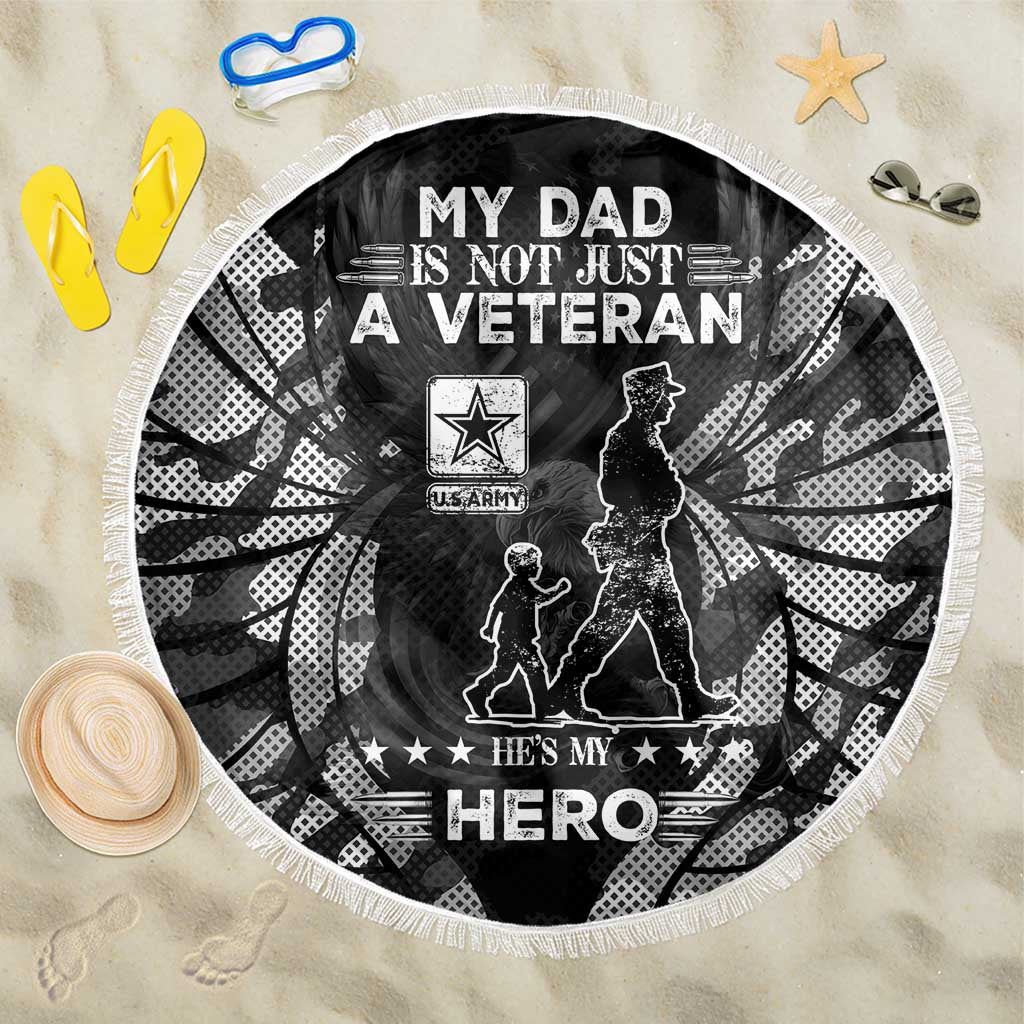 Veteran Fathers Day Beach Blanket My Dad is Not Just a Veteran, He's My Hero - Wonder Print Shop