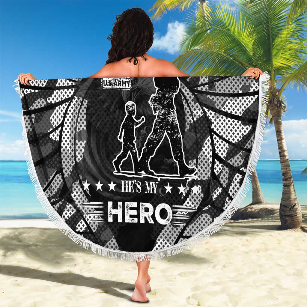 Veteran Fathers Day Beach Blanket My Dad is Not Just a Veteran, He's My Hero - Wonder Print Shop