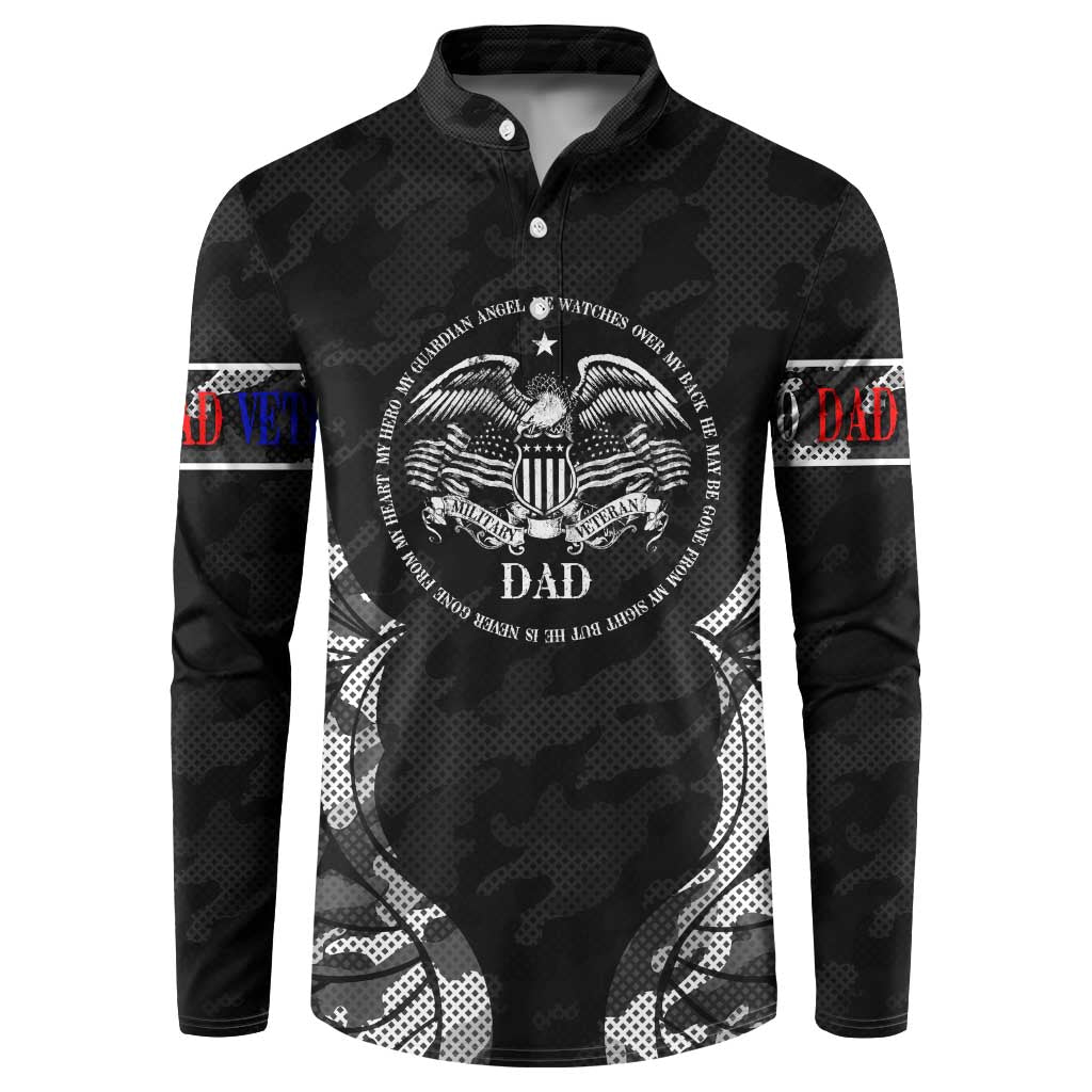 Veteran Fathers Day Button Sweatshirt My Dad is Not Just a Veteran, He's My Hero - Wonder Print Shop