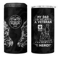 Veteran Fathers Day 4 in 1 Can Cooler Tumbler My Dad is Not Just a Veteran, He's My Hero - Wonder Print Shop