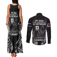 Veteran Fathers Day Couples Matching Tank Maxi Dress and Long Sleeve Button Shirt My Dad is Not Just a Veteran, He's My Hero - Wonder Print Shop
