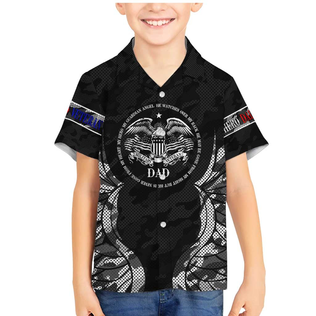 Veteran Fathers Day Family Matching Mermaid Dress and Hawaiian Shirt My Dad is Not Just a Veteran, He's My Hero - Wonder Print Shop