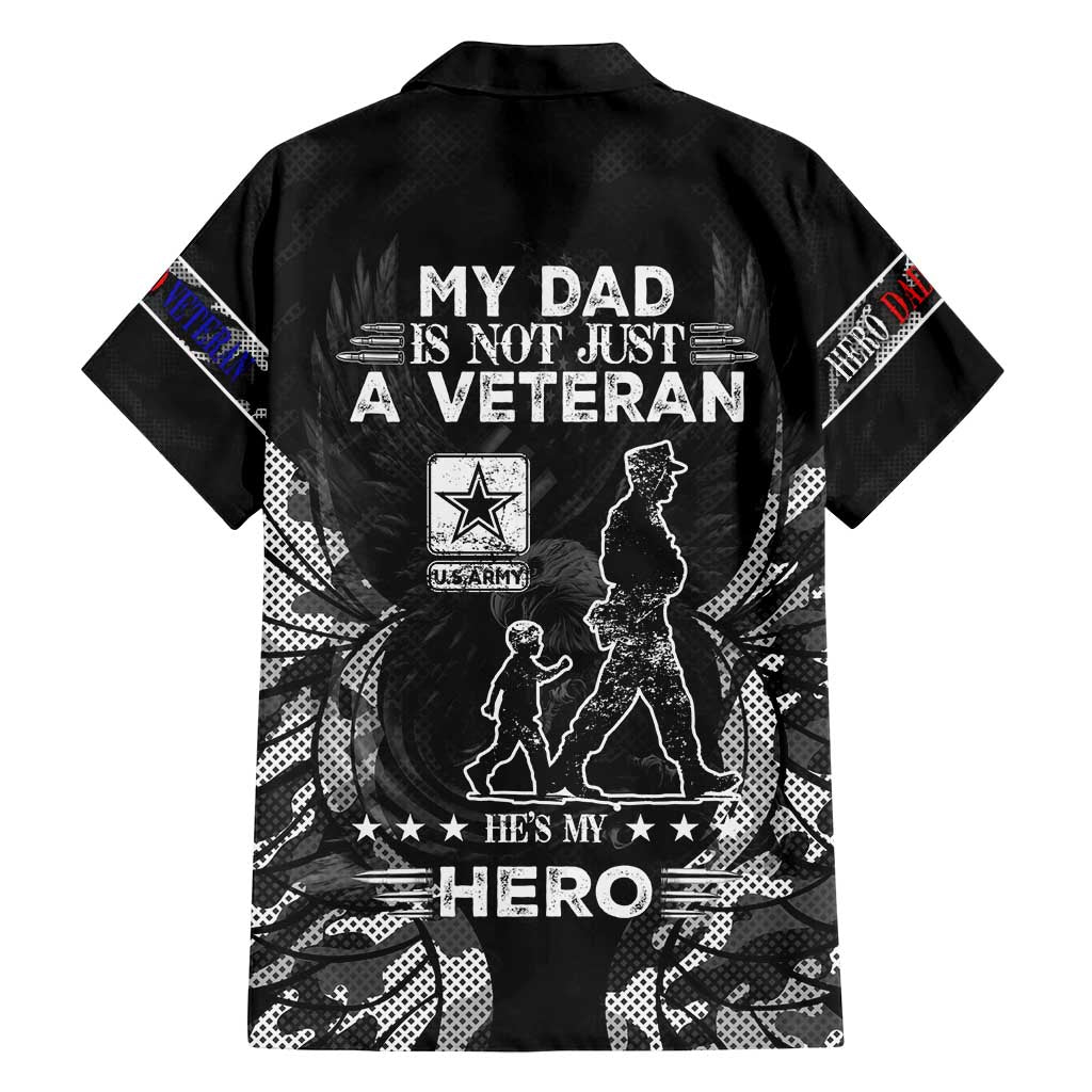 Veteran Fathers Day Family Matching Off Shoulder Short Dress and Hawaiian Shirt My Dad is Not Just a Veteran, He's My Hero - Wonder Print Shop