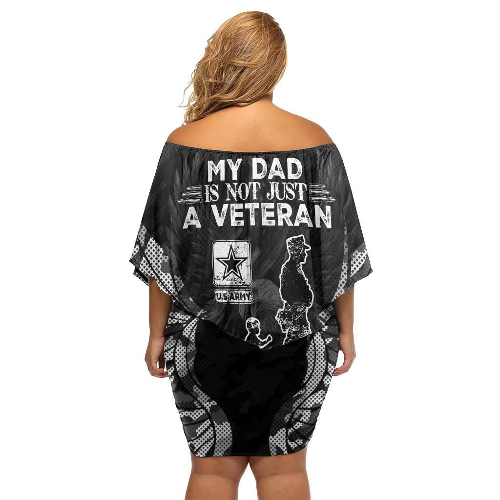 Veteran Fathers Day Family Matching Off Shoulder Short Dress and Hawaiian Shirt My Dad is Not Just a Veteran, He's My Hero - Wonder Print Shop