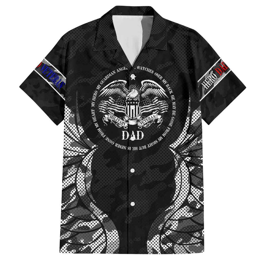 Veteran Fathers Day Family Matching Short Sleeve Bodycon Dress and Hawaiian Shirt My Dad is Not Just a Veteran, He's My Hero - Wonder Print Shop