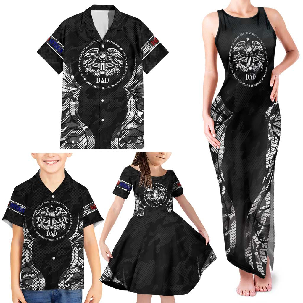 Veteran Fathers Day Family Matching Tank Maxi Dress and Hawaiian Shirt My Dad is Not Just a Veteran, He's My Hero - Wonder Print Shop
