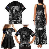 Veteran Fathers Day Family Matching Tank Maxi Dress and Hawaiian Shirt My Dad is Not Just a Veteran, He's My Hero - Wonder Print Shop