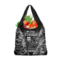 Veteran Fathers Day Grocery Bag My Dad is Not Just a Veteran, He's My Hero - Wonder Print Shop