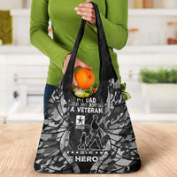 Veteran Fathers Day Grocery Bag My Dad is Not Just a Veteran, He's My Hero - Wonder Print Shop