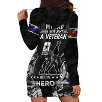 Veteran Fathers Day Hoodie Dress My Dad is Not Just a Veteran, He's My Hero - Wonder Print Shop