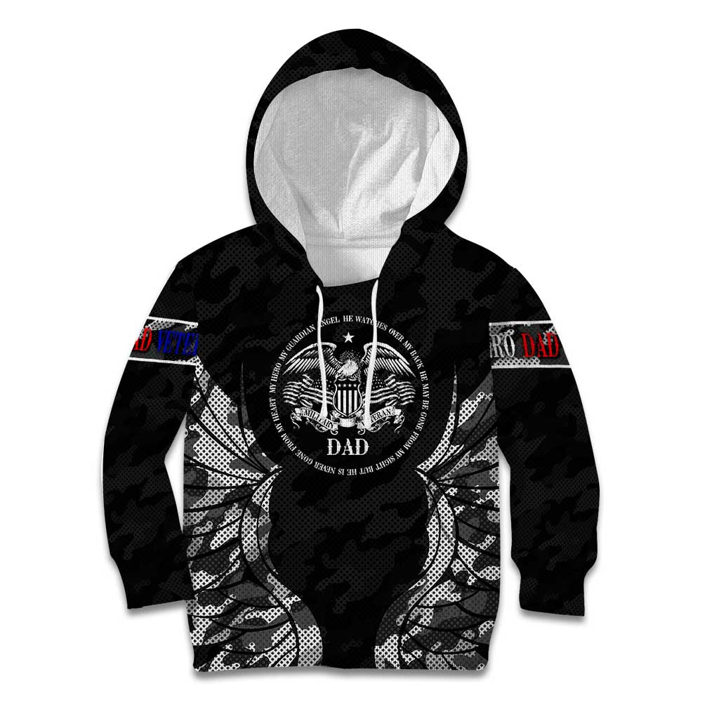 Veteran Fathers Day Kid Hoodie My Dad is Not Just a Veteran, He's My Hero - Wonder Print Shop