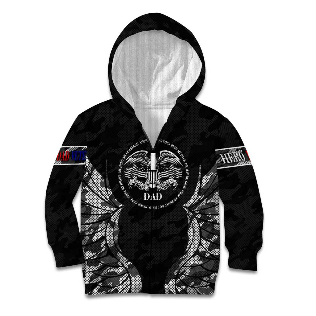 Veteran Fathers Day Kid Hoodie My Dad is Not Just a Veteran, He's My Hero - Wonder Print Shop