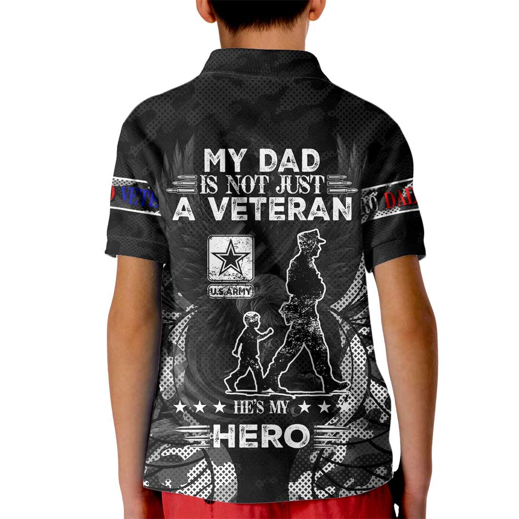 Veteran Fathers Day Kid Polo Shirt My Dad is Not Just a Veteran, He's My Hero - Wonder Print Shop