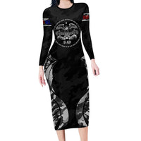 Veteran Fathers Day Long Sleeve Bodycon Dress My Dad is Not Just a Veteran, He's My Hero - Wonder Print Shop