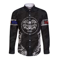 Veteran Fathers Day Long Sleeve Button Shirt My Dad is Not Just a Veteran, He's My Hero - Wonder Print Shop
