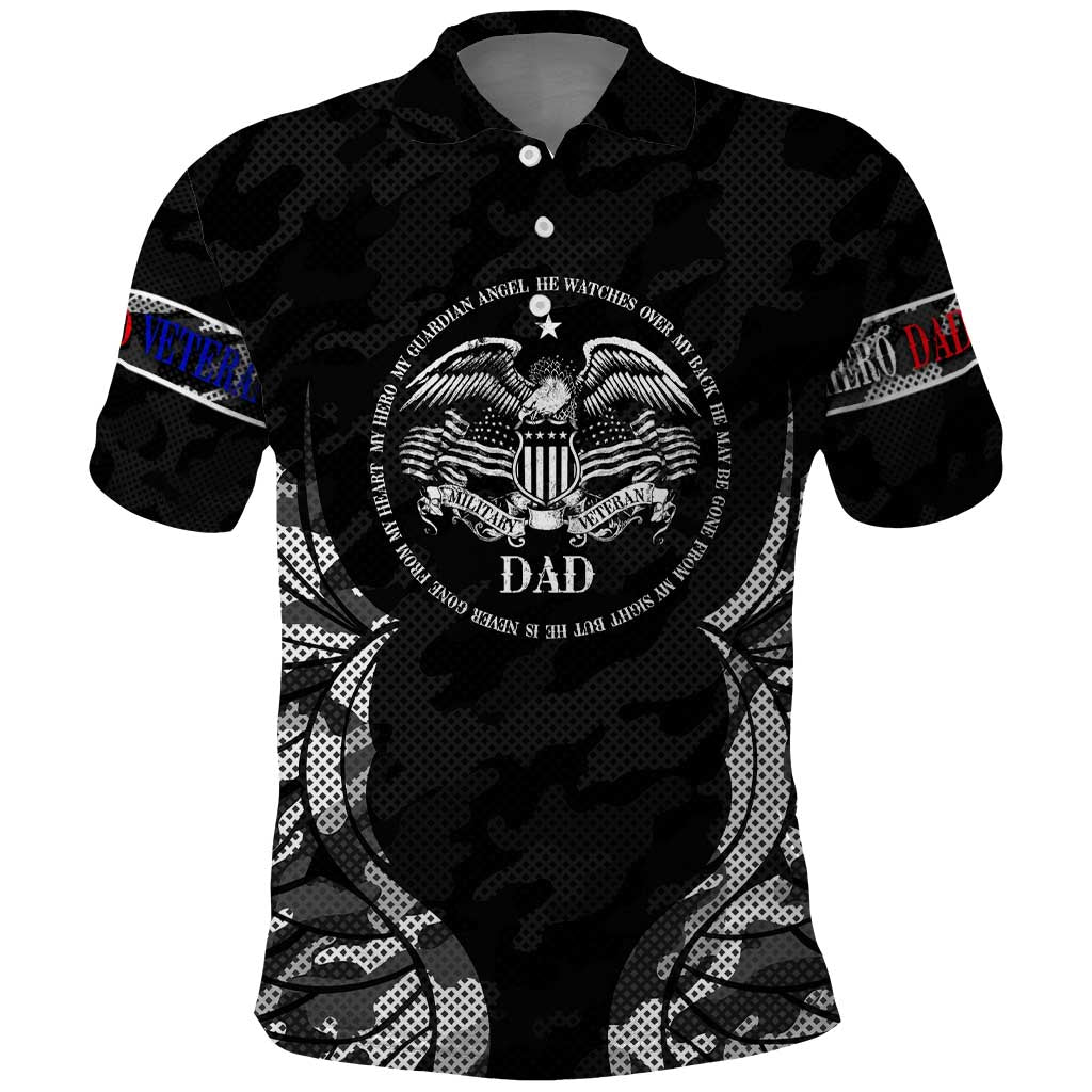 Veteran Fathers Day Polo Shirt My Dad is Not Just a Veteran, He's My Hero - Wonder Print Shop