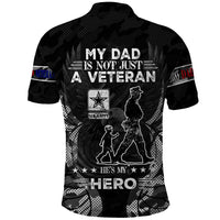 Veteran Fathers Day Polo Shirt My Dad is Not Just a Veteran, He's My Hero - Wonder Print Shop