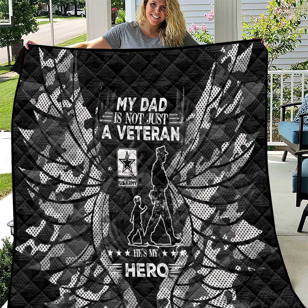 Veteran Fathers Day Quilt My Dad is Not Just a Veteran, He's My Hero - Wonder Print Shop