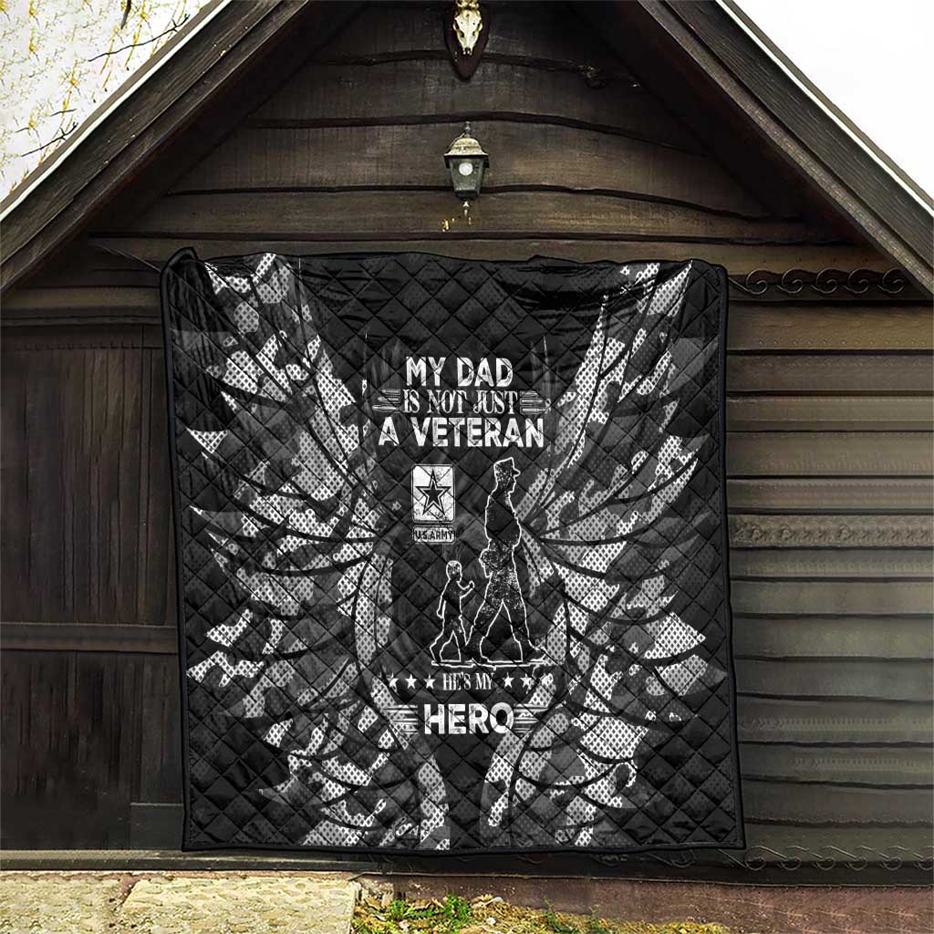 Veteran Fathers Day Quilt My Dad is Not Just a Veteran, He's My Hero - Wonder Print Shop