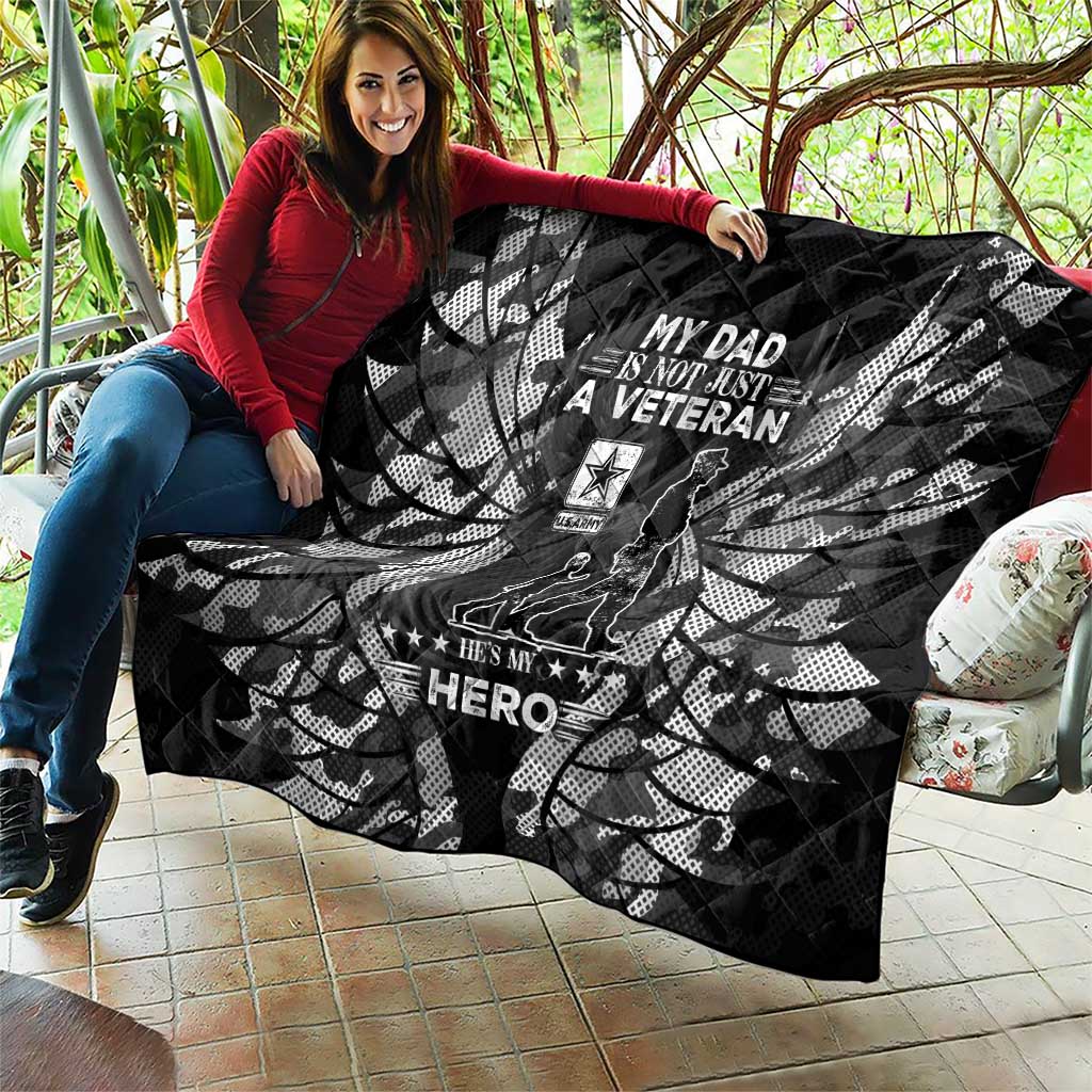 Veteran Fathers Day Quilt My Dad is Not Just a Veteran, He's My Hero - Wonder Print Shop
