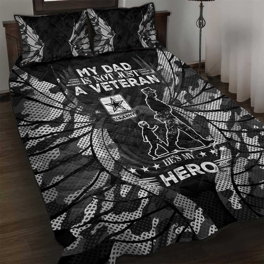 Veteran Fathers Day Quilt Bed Set My Dad is Not Just a Veteran, He's My Hero - Wonder Print Shop