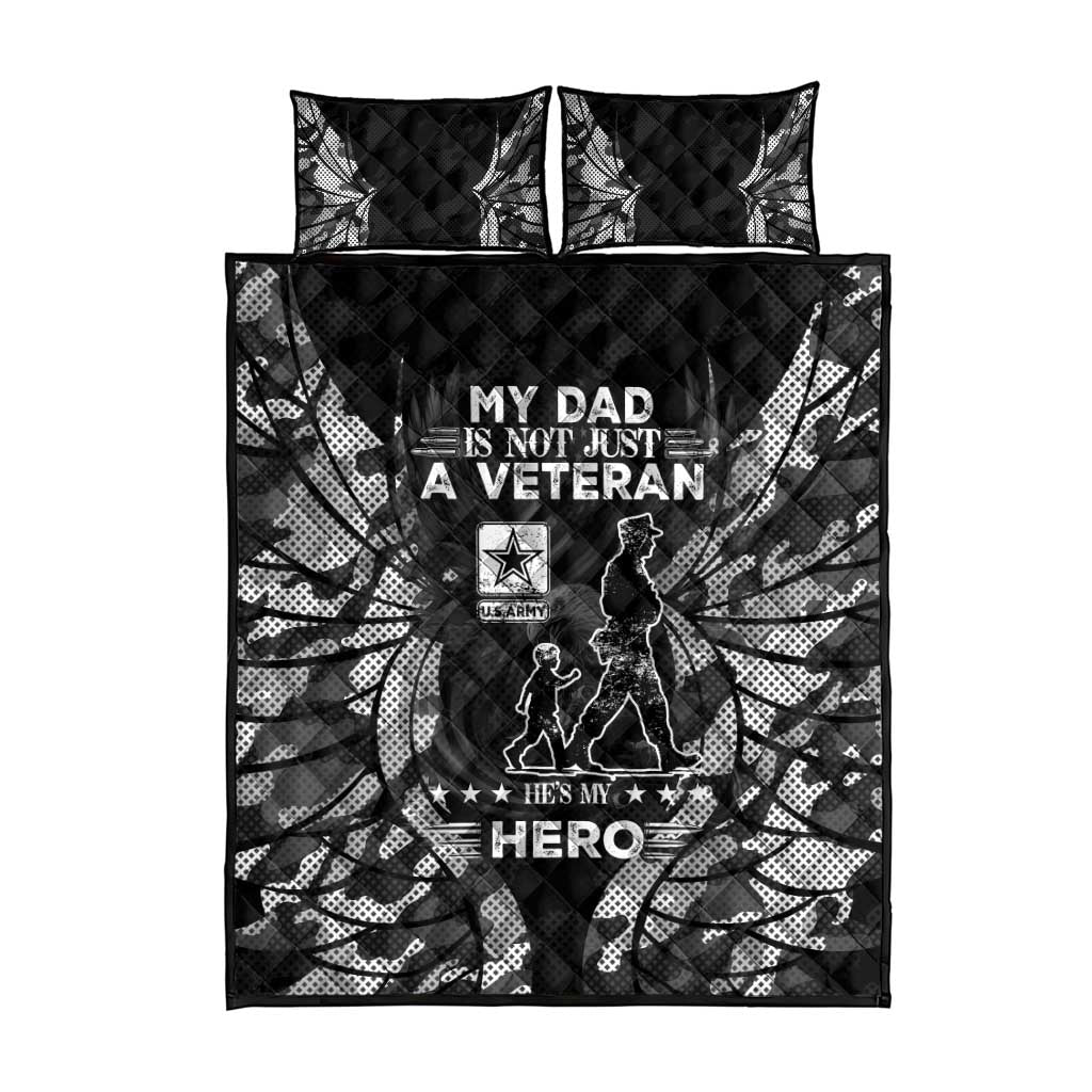 Veteran Fathers Day Quilt Bed Set My Dad is Not Just a Veteran, He's My Hero - Wonder Print Shop
