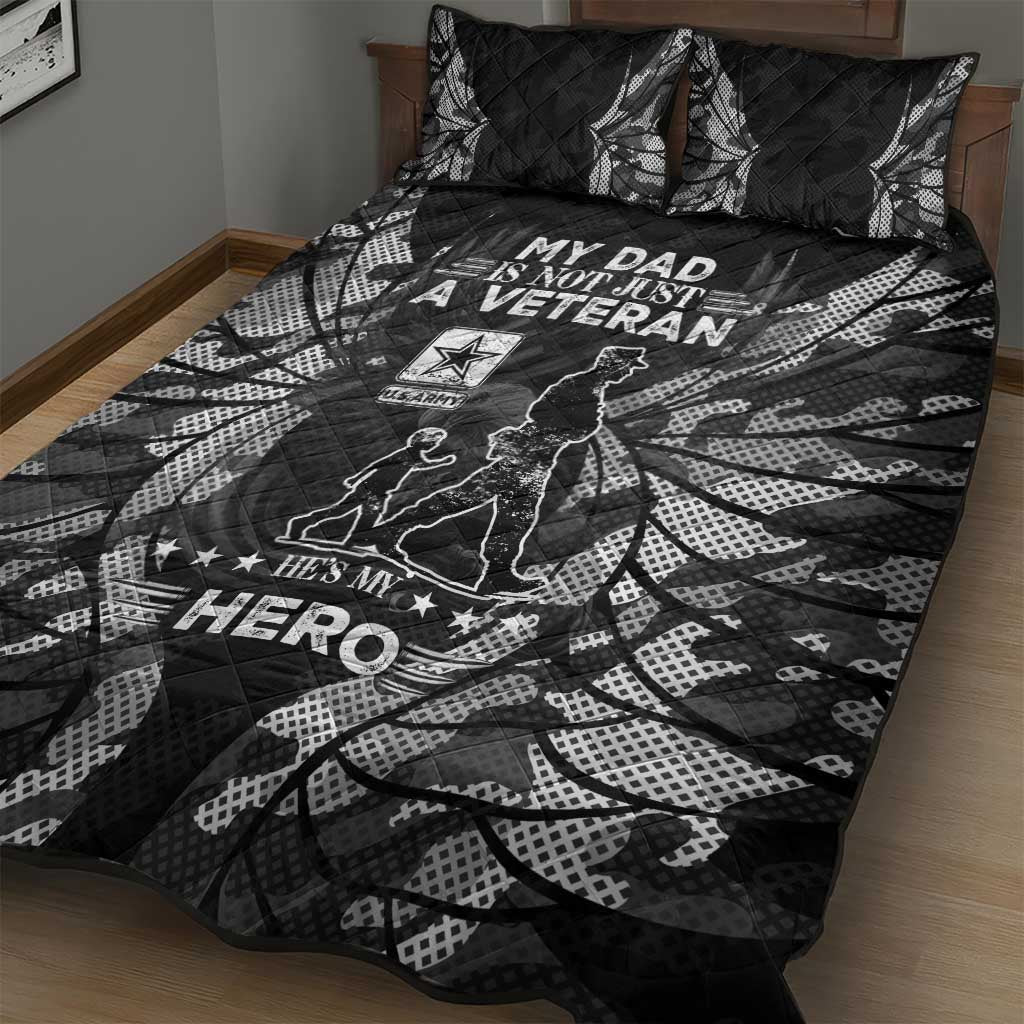 Veteran Fathers Day Quilt Bed Set My Dad is Not Just a Veteran, He's My Hero - Wonder Print Shop