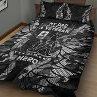 Veteran Fathers Day Quilt Bed Set My Dad is Not Just a Veteran, He's My Hero - Wonder Print Shop